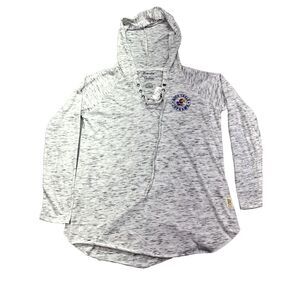 Women's Pressbox Gray‎ Rock Chalk Jayhawk Comfy Sweatshirt Coastal Comfy XL NWT